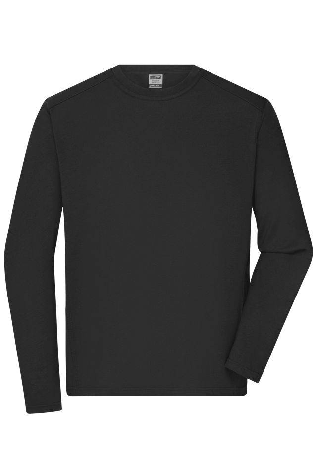 Men's Workwear-Longsleeve-T Strapazierfähiges und pflegeleichtes Langarm Shirt schwarz, Gr. 5XL