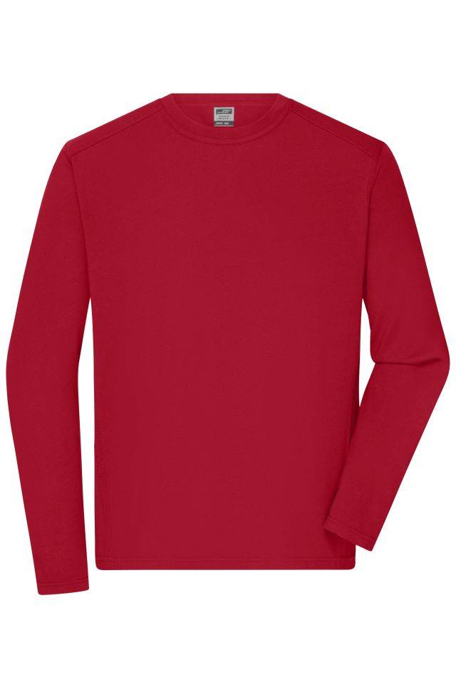 Men's Workwear-Longsleeve-T Strapazierfähiges und pflegeleichtes Langarm Shirt rot, Gr. S