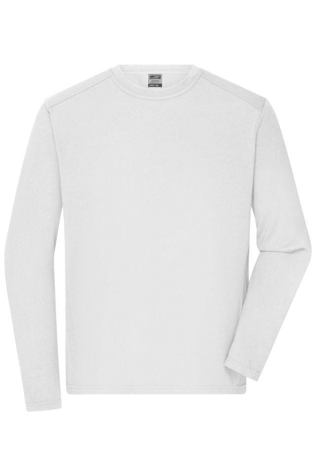 Men's Workwear-Longsleeve-T Strapazierfähiges und pflegeleichtes Langarm Shirt weiß, Gr. 4XL