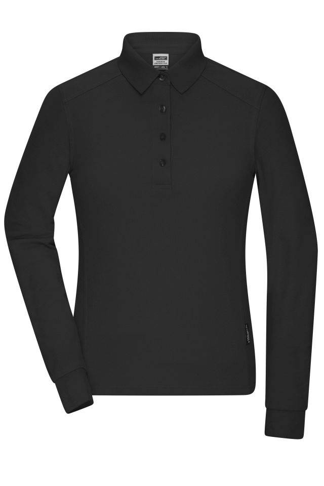 Ladies' Workwear-Longsleeve Polo Strapazierfähiges und pflegeleichtes Langarm Polo schwarz, Gr. 3XL