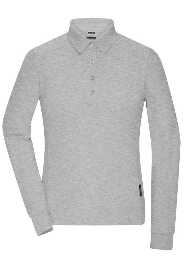 Ladies' Workwear-Longsleeve Polo Strapazierfähiges und pflegeleichtes Langarm Polo grau, Gr. XS