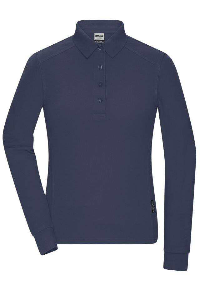 Ladies' Workwear-Longsleeve Polo Strapazierfähiges und pflegeleichtes Langarm Polo blau, Gr. 4XL