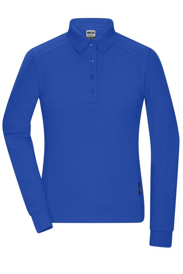 Ladies' Workwear-Longsleeve Polo Strapazierfähiges und pflegeleichtes Langarm Polo blau, Gr. XXL