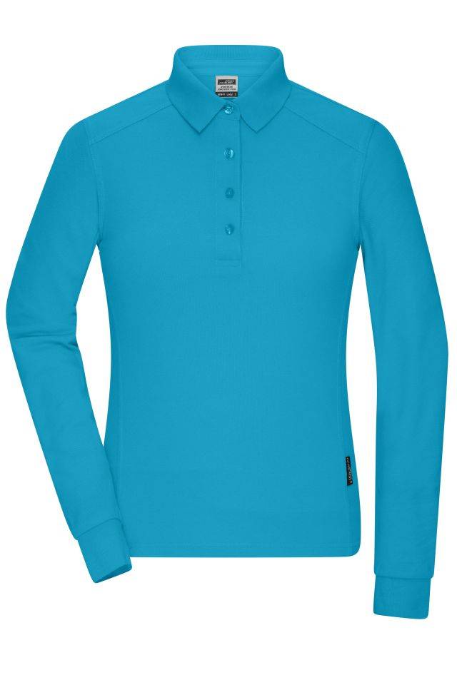 Ladies' Workwear-Longsleeve Polo Strapazierfähiges und pflegeleichtes Langarm Polo blau, Gr. S