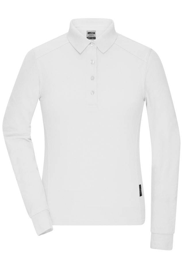 Ladies' Workwear-Longsleeve Polo Strapazierfähiges und pflegeleichtes Langarm Polo weiß, Gr. XL