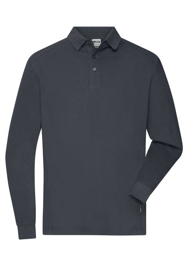 Men's Workwear-Longsleeve Polo Strapazierfähiges und pflegeleichtes Langarm Polo grau, Gr. L