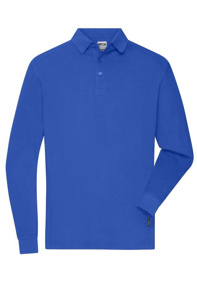 Men's Workwear-Longsleeve Polo Strapazierfähiges und pflegeleichtes Langarm Polo blau, Gr. S