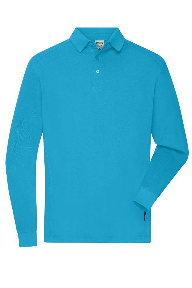 Men's Workwear-Longsleeve Polo Strapazierfähiges und pflegeleichtes Langarm Polo blau, Gr. 6XL