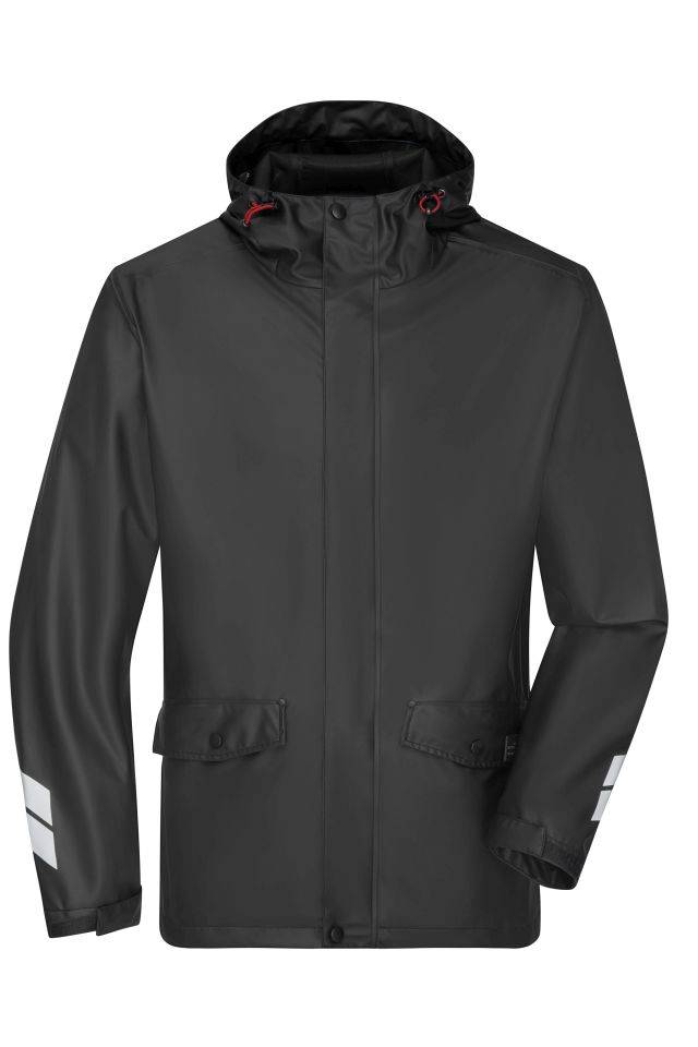 Worker Rain-Jacket Praktische Unisex Regenjacke zum Überziehen, vielseitig einsetzbar schwarz, Gr. XL