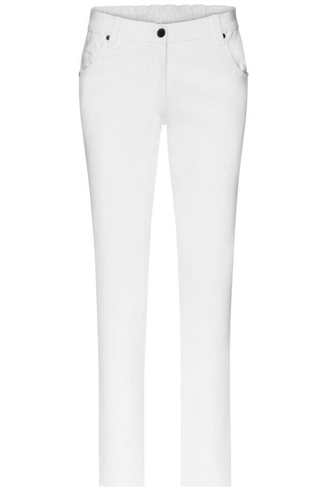 Ladies' 5-Pocket-Stretch-Pants Hose im klassischen 5-Pocket Stil weiß, Gr. 42