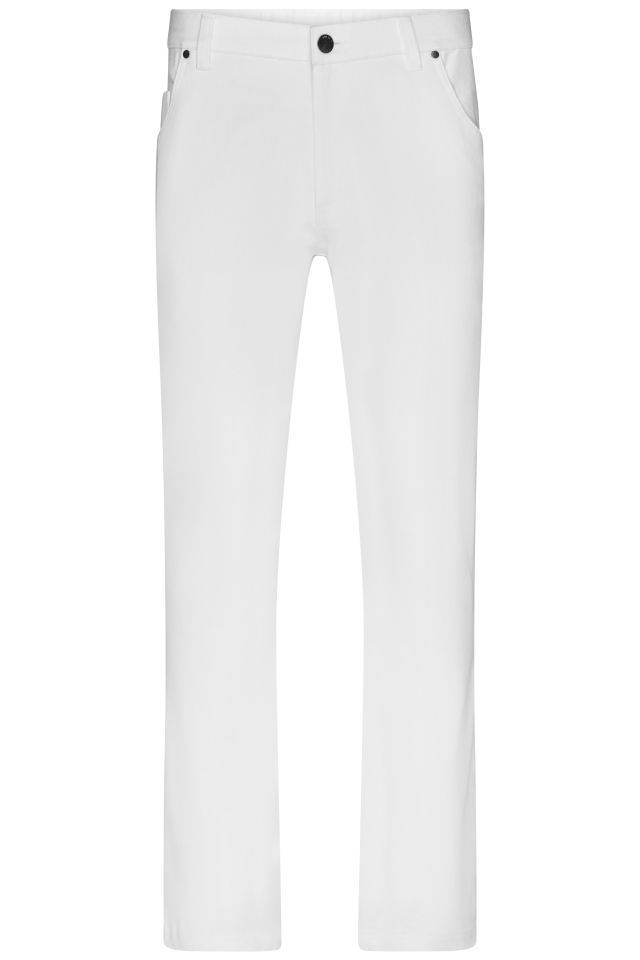 Men's 5-Pocket-Stretch-Pants Hose im klassischen 5-Pocket Stil weiß, Gr. 42