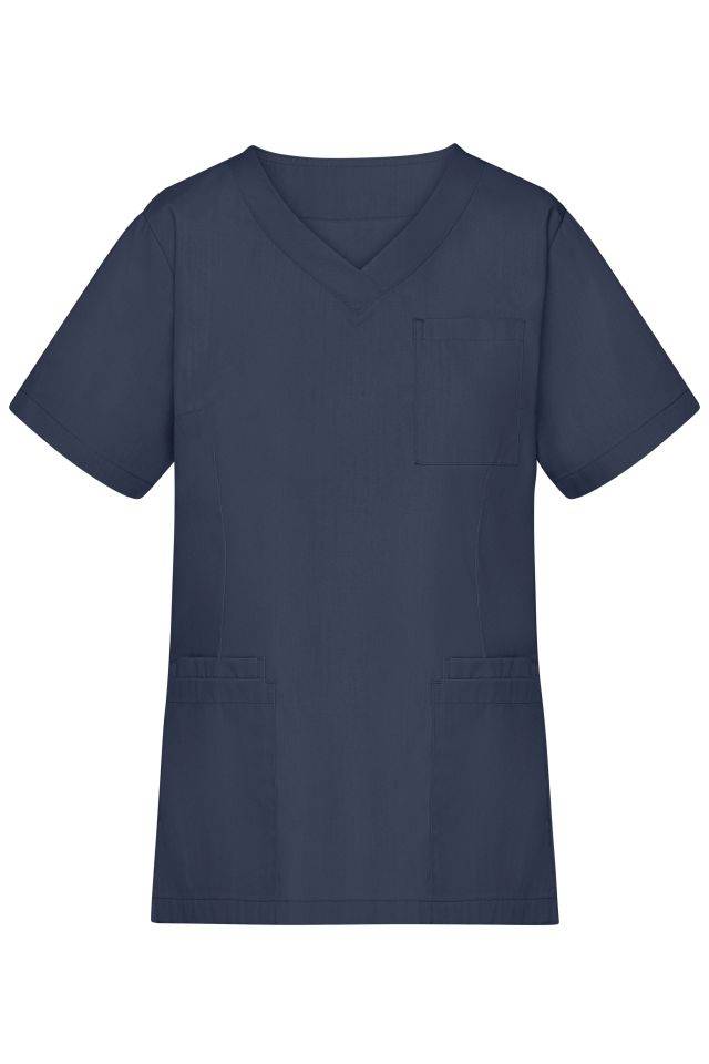 Ladies' Kasack Klassischer Schlupfkasack mit V-Ausschnitt blau, Gr. 3XL