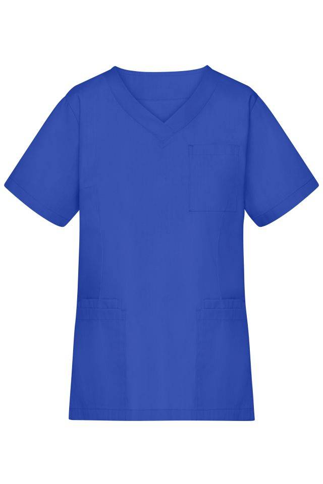 Ladies' Kasack Klassischer Schlupfkasack mit V-Ausschnitt blau, Gr. XL