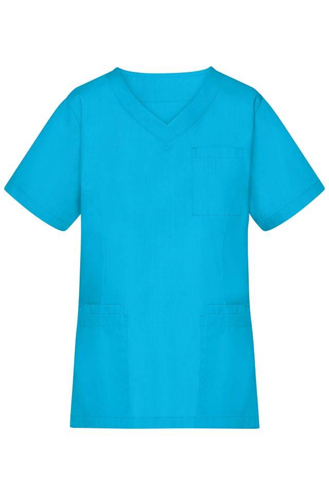 Ladies' Kasack Klassischer Schlupfkasack mit V-Ausschnitt blau, Gr. XS
