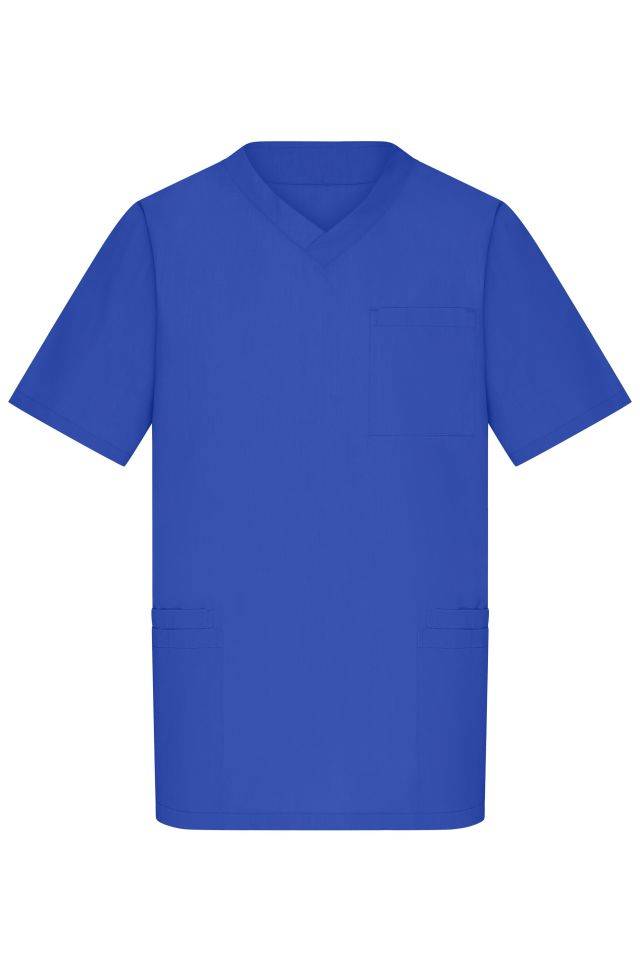 Men's Kasack Klassischer Schlupfkasack mit V-Ausschnitt blau, Gr. L