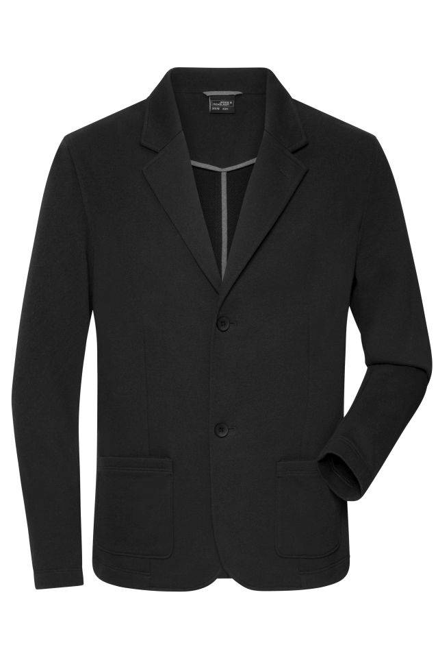 Men's Business Blazer Klassischer Sweatblazer in angenehmer French-Terry Qualität schwarz, Gr. XXL
