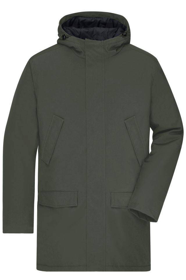 Men's Business Parka Klassischer, wattierter Parka mit angeschnittener Kapuze grün/oliv, Gr. XXL