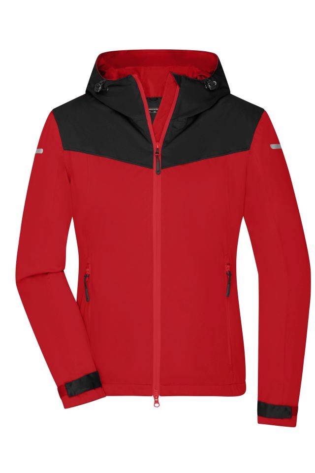 Ladies' Allweather Jacket Leichte, gefütterte Outdoor Softshell-Jacke für extreme Wetterbedingungen rot/schwarz, Gr. M