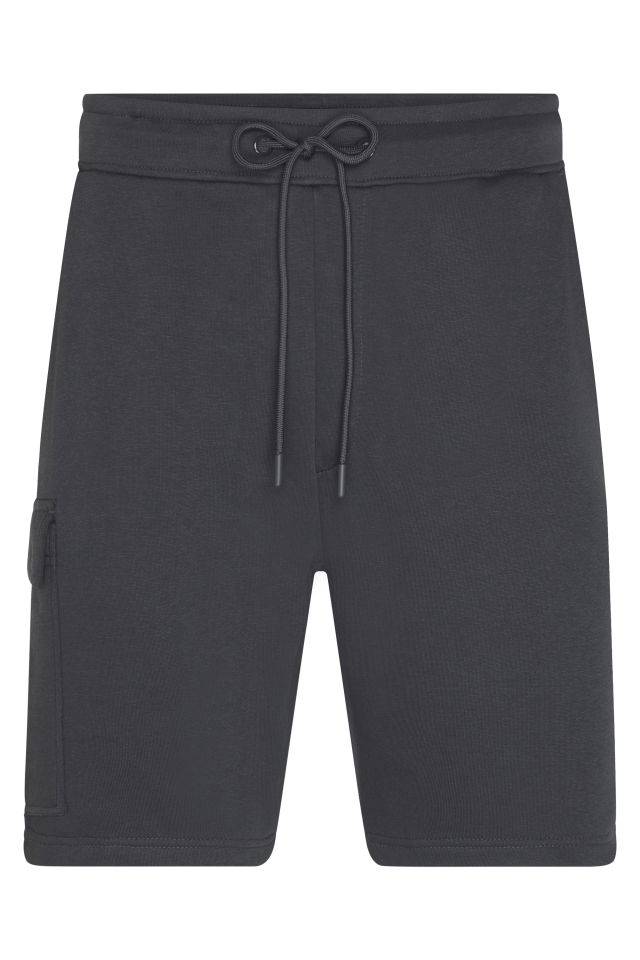 Men's Lounge Shorts Modische, kurze Sweat-Hose aus BIO-Baumwolle im Cargo-Style grau, Gr. XXL