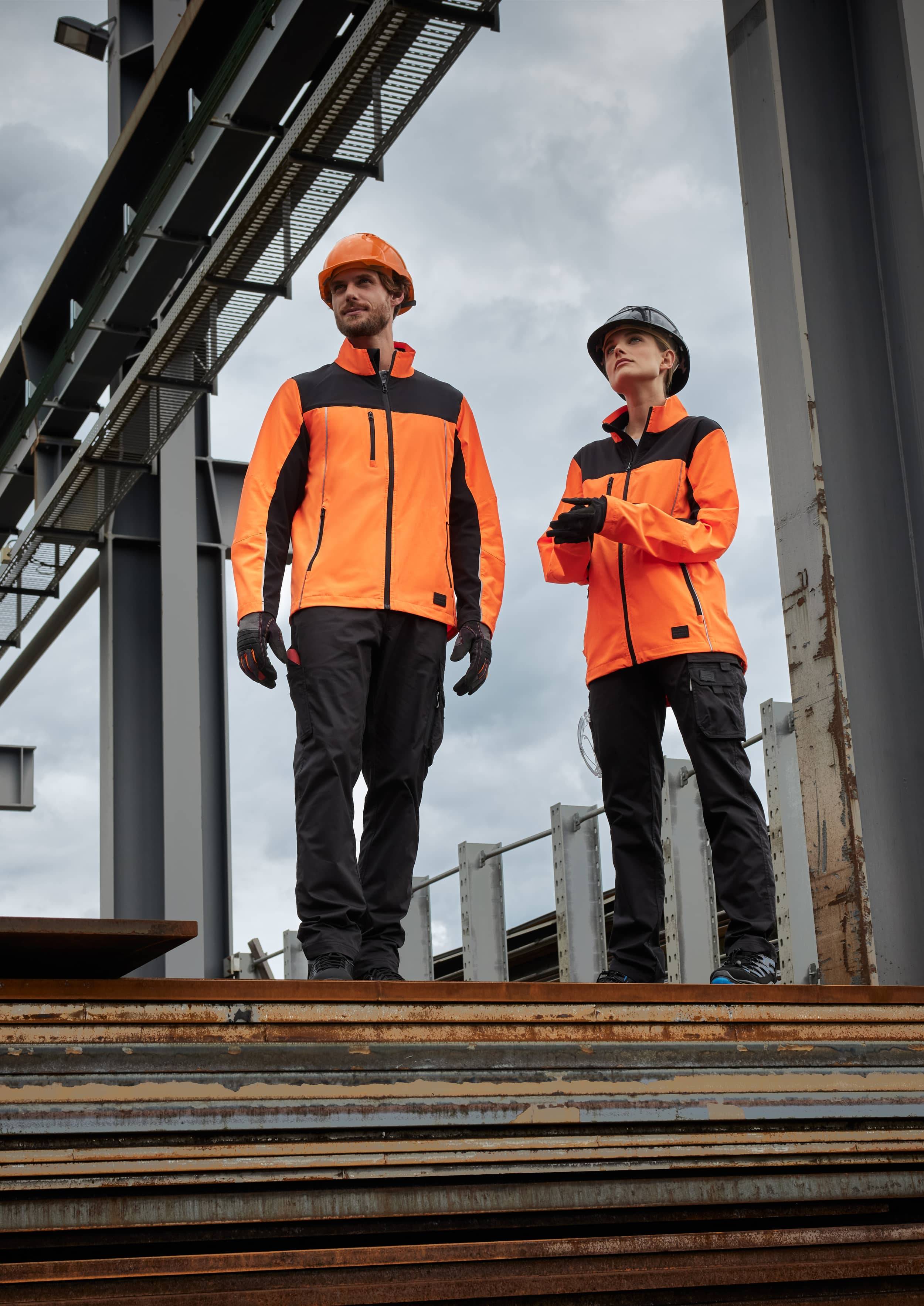 James & Nicholson® JN1854 Signal-Workwear Jacket Neon-Orange/Black Größe:M