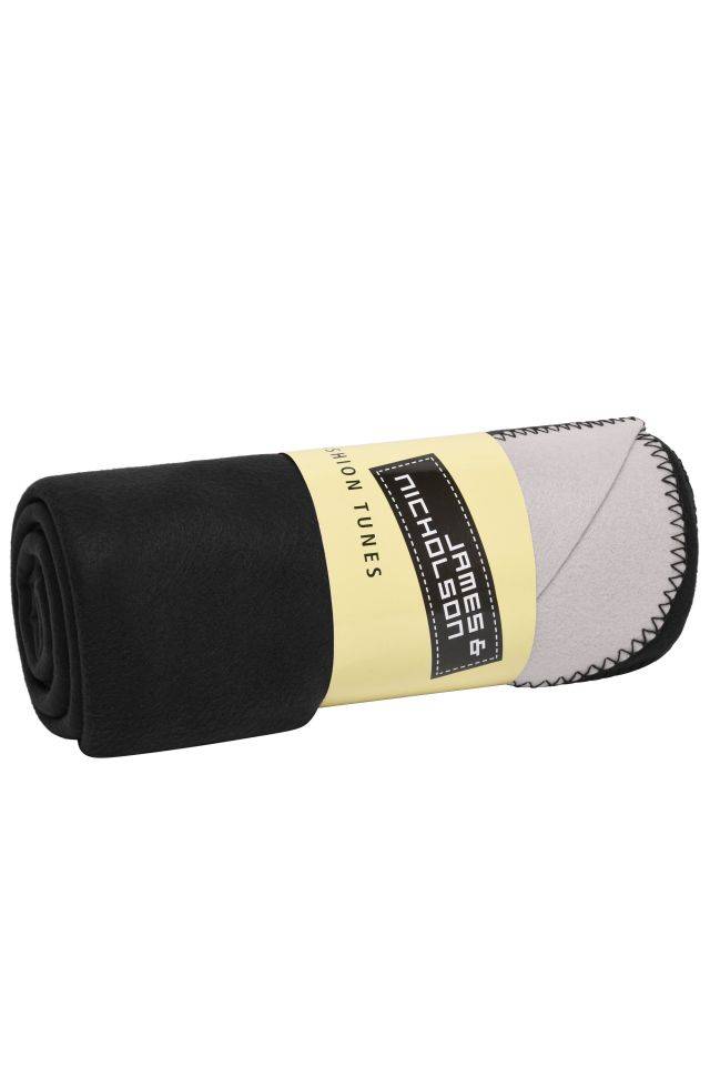 Bonded Fleece Blanket Hochwertige zweischichtige Fleecedecke für Büro, Gastronomie oder für zuhause schwarz/grau, Gr. on