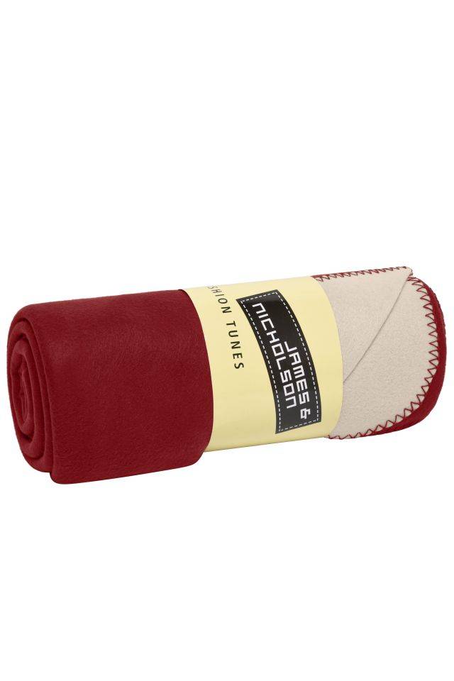 Bonded Fleece Blanket Hochwertige zweischichtige Fleecedecke für Büro, Gastronomie oder für zuhause rot/weinrot, Gr. one