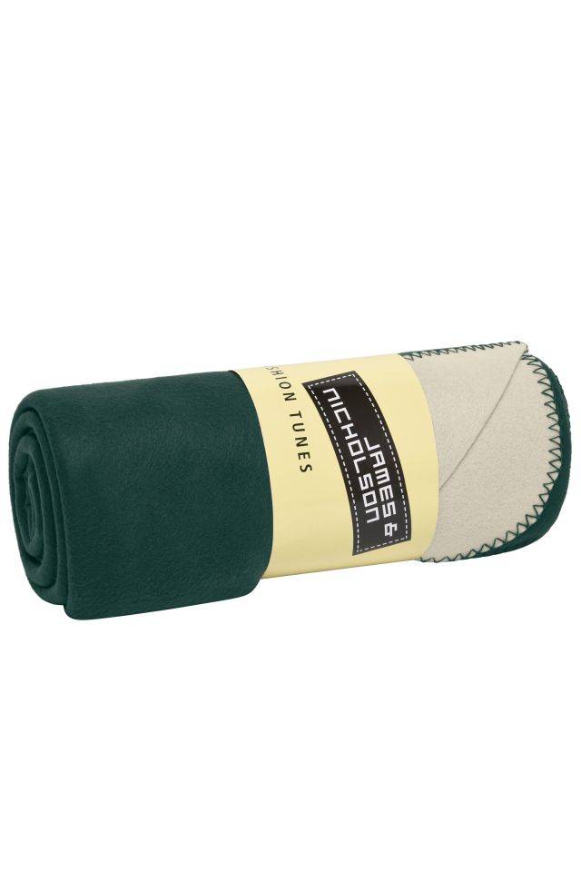 Bonded Fleece Blanket Hochwertige zweischichtige Fleecedecke für Büro, Gastronomie oder für zuhause grün/braun, Gr. one