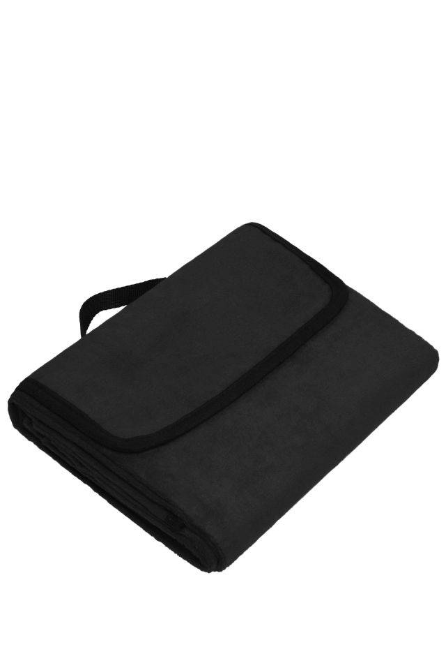 Picnic Blanket Tragbare Picknickdecke aus weichem Fleece schwarz, Gr. one size