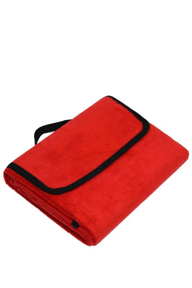 Picnic Blanket Tragbare Picknickdecke aus weichem Fleece rot, Gr. one size