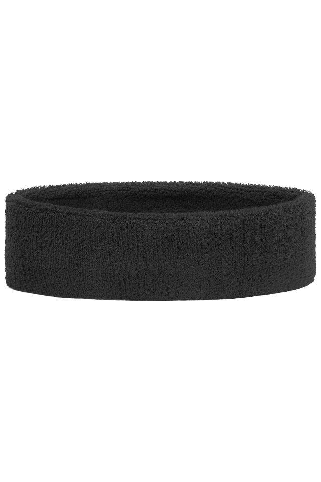 Terry Headband Frottee Stirnband für Sport und Freizeit schwarz, Gr. one size