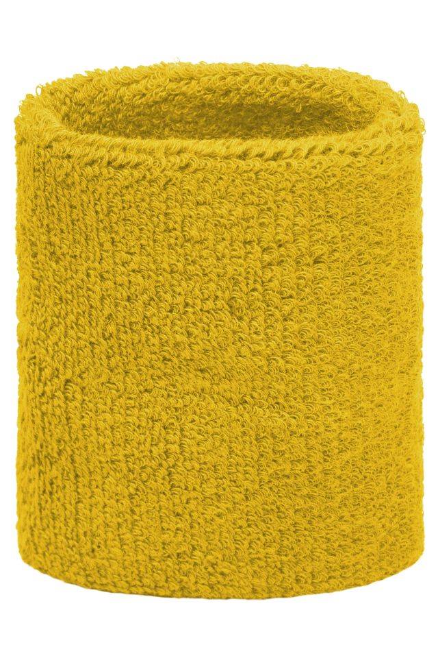 Terry Wristband Armschweißband aus weichem Frottee gelb, Gr. one size