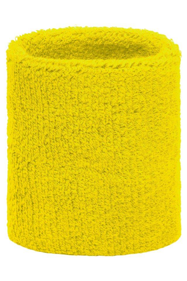 Terry Wristband Armschweißband aus weichem Frottee gelb, Gr. one size