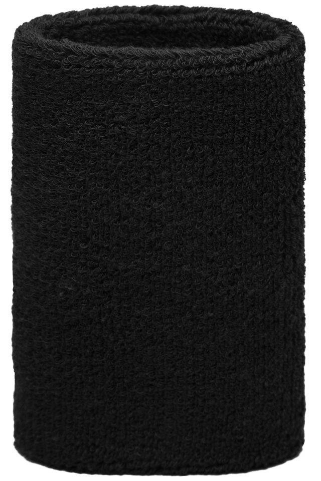 Sporty Wristband Extrabreites Armschweißband aus Frottee schwarz, Gr. one size