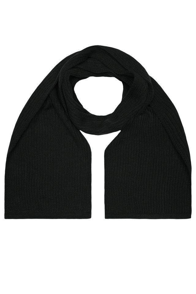 Knitted Scarf Grober Strickschal mit eingefassten Enden schwarz, Gr. one size