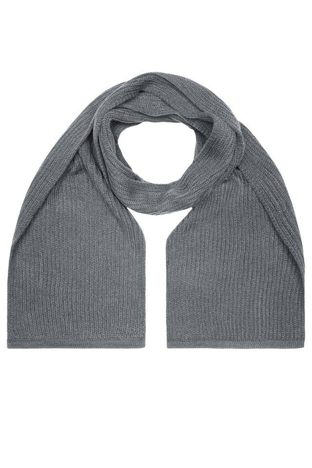 Knitted Scarf Grober Strickschal mit eingefassten Enden grau, Gr. one size