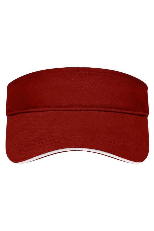 Sandwich Sunvisor Trendiger Sunvisor mit kontrastfarbigem Sandwich weiß/rot/weinrot, Gr. one size