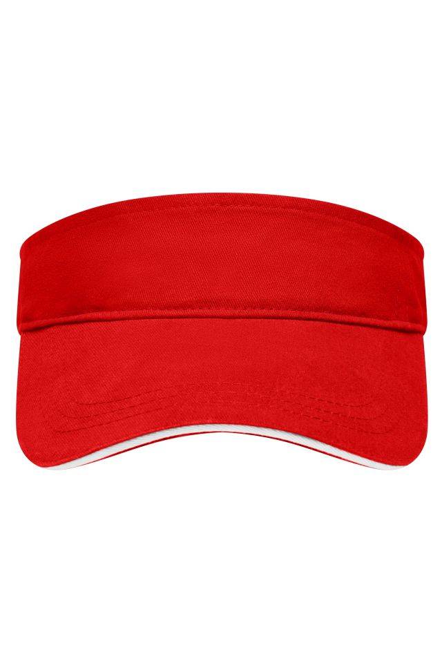 Sandwich Sunvisor Trendiger Sunvisor mit kontrastfarbigem Sandwich weiß/rot, Gr. one size