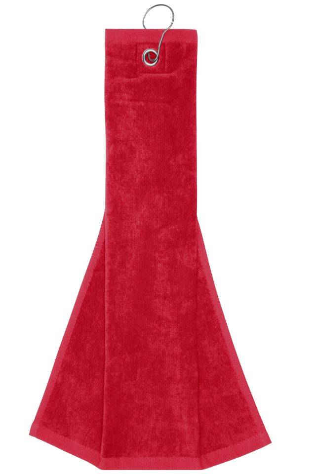 Golf Towel Golf-Velourstuch mit Öse und Karabiner rot, Gr. one size