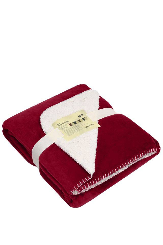Cosy Hearth Blanket Exklusive Velours-Decke rot/braun/weinrot, Gr. one size
