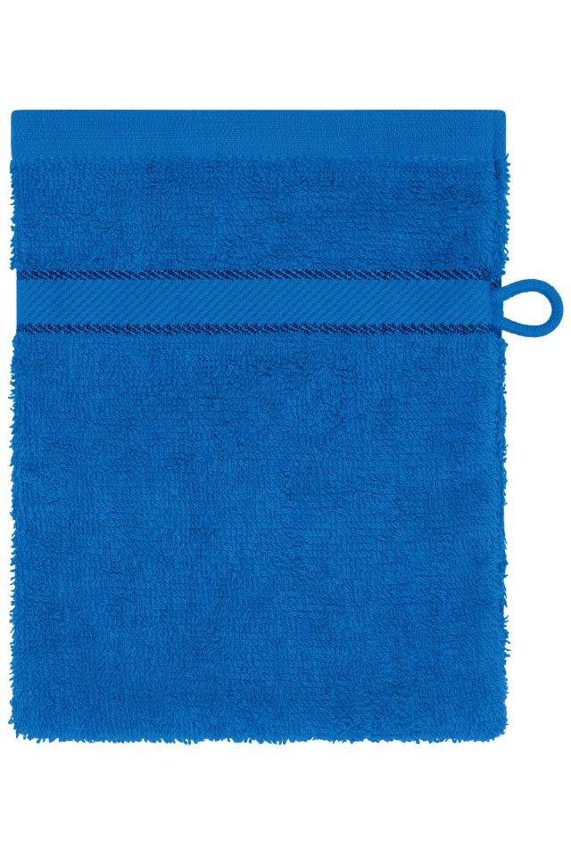 Flannel Waschhandschuh im dezenten Design blau, Gr. 15 x 21 cm