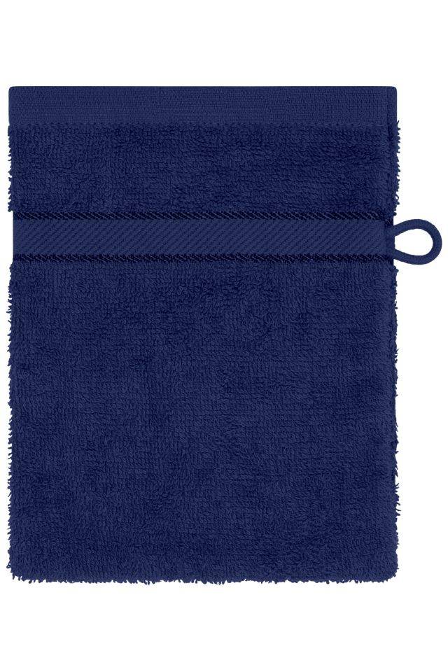 Flannel Waschhandschuh im dezenten Design blau, Gr. 15 x 21 cm