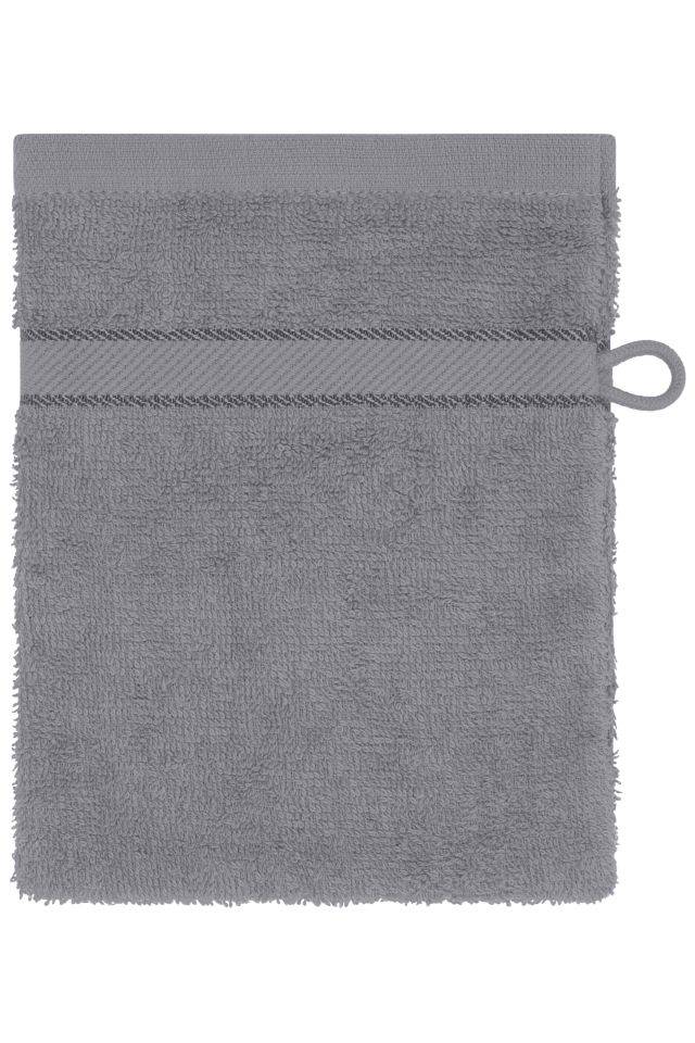 Flannel Waschhandschuh im dezenten Design grau, Gr. 15 x 21 cm