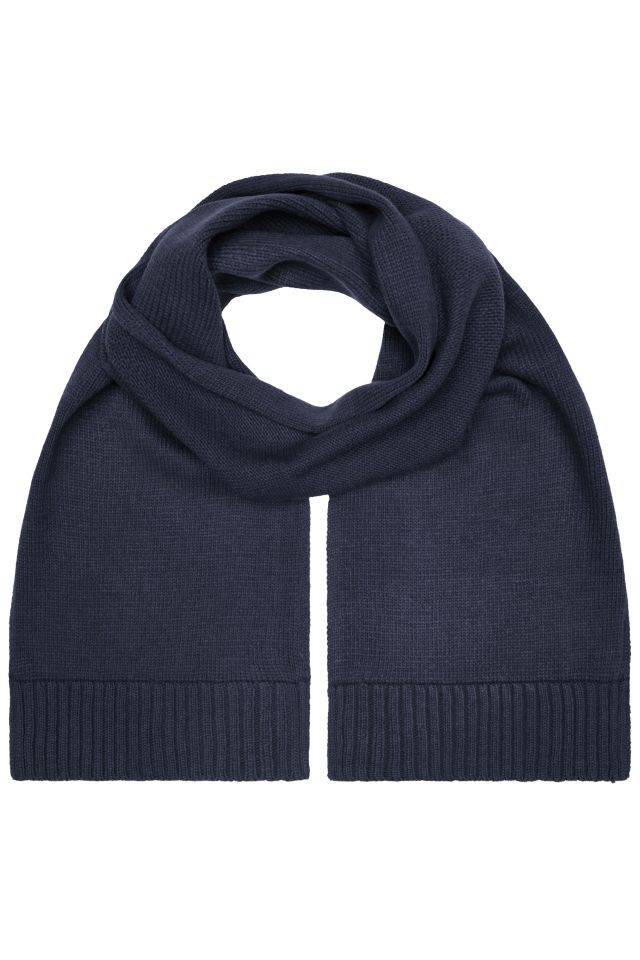 Melange Scarf Basic Eleganter Strickschal aus Melange-Garnen blau, Gr. one size