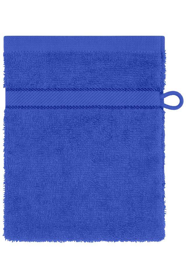 Flannel Waschhandschuh im dezenten Design blau, Gr. 15 x 21 cm