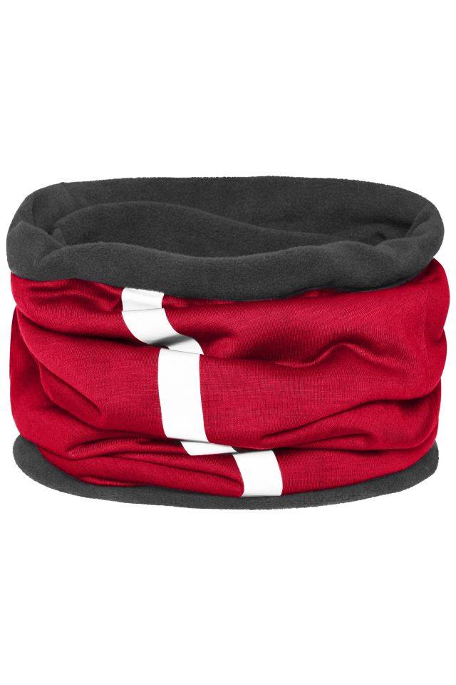 Winter X-Tube Schlauchtuch mit modischem, reflektierendem Streifen rot/grau, Gr. one size