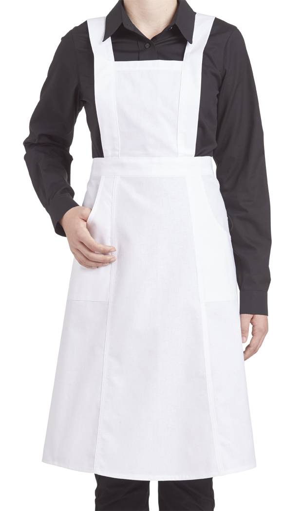 Schwesternschürze Rocklänge ca. 65 cm weiß, Gr. 34
