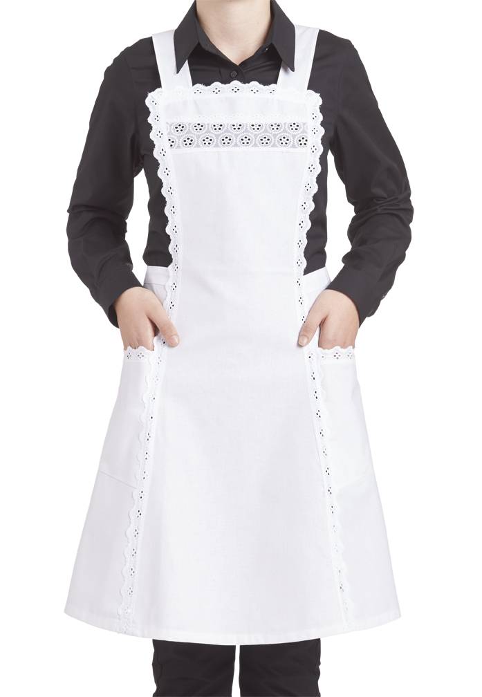 Latzschürze Rocklänge ca. 55 cm weiß
