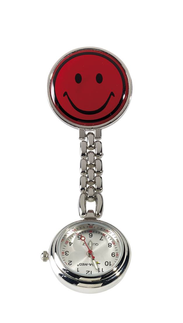 Ansteckuhr Kunststoff rot