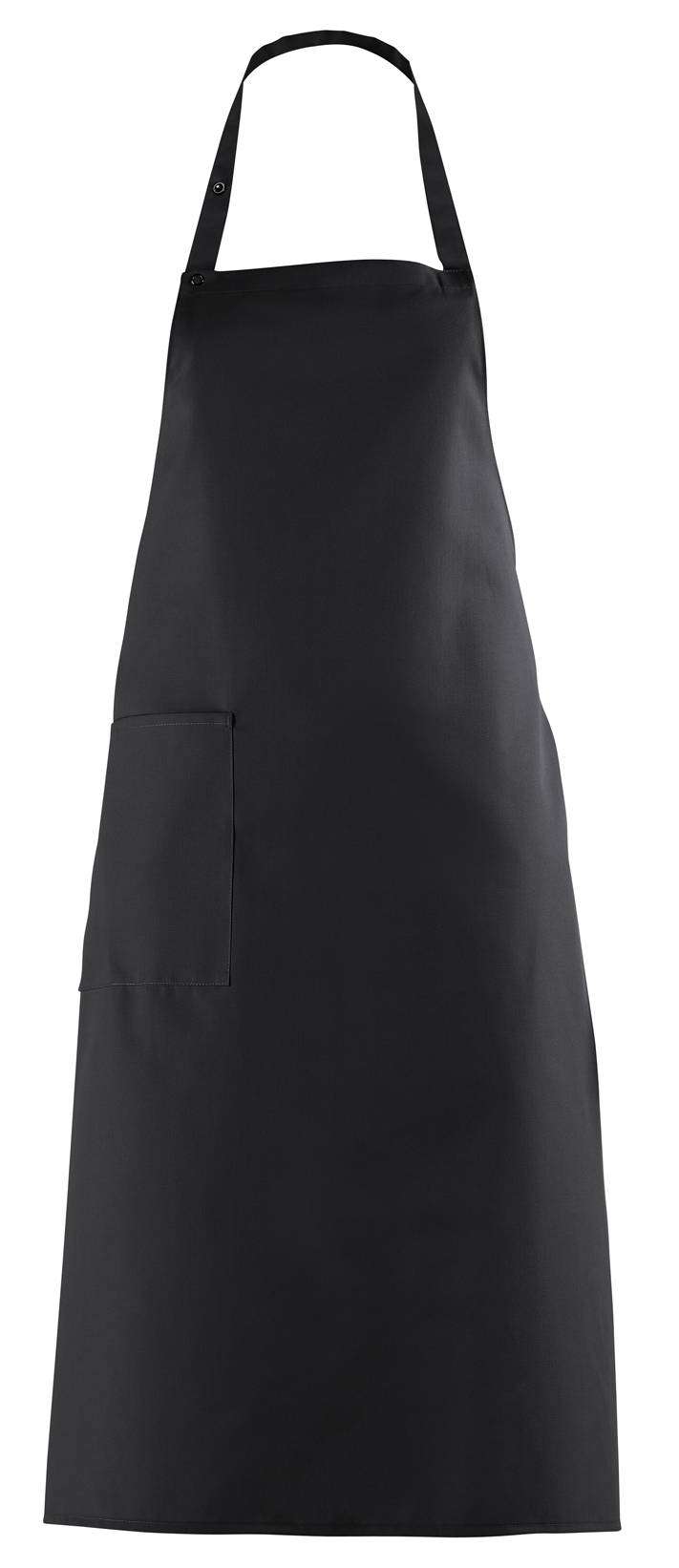 Latzschürze Druckknopfverschluss schwarz, Gr. 34