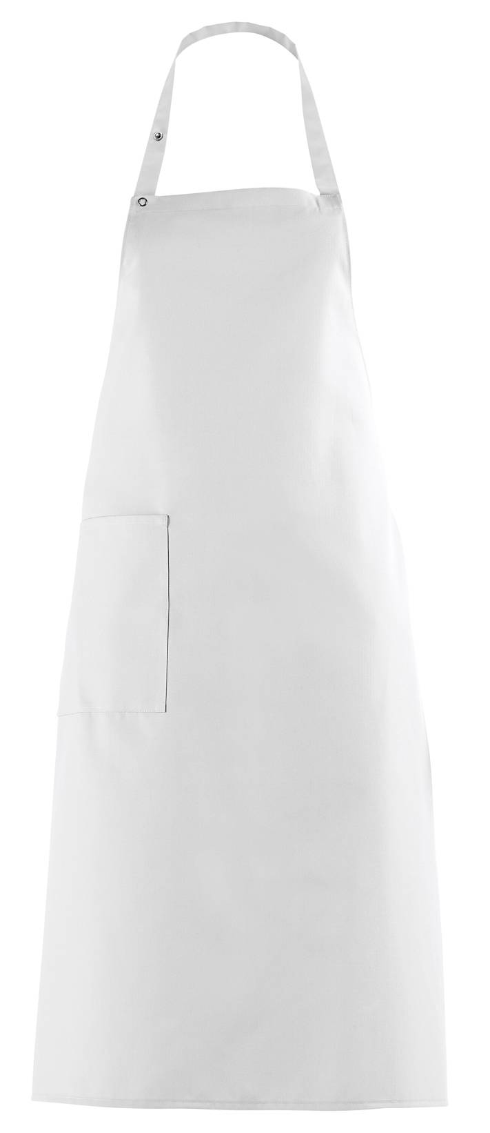 Latzschürze Druckknopfverschluss weiß, Gr. 34